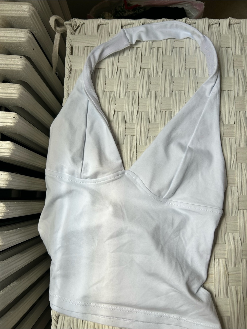 White Halter Crop Top